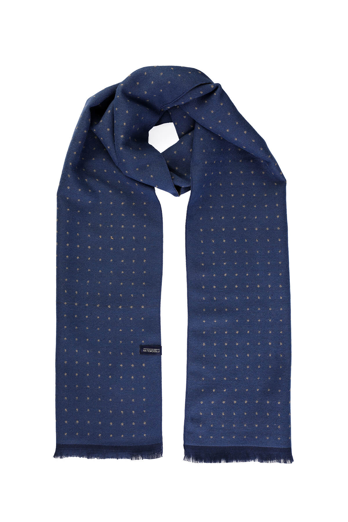 Indigo with Camel Dot Patterned Scarf - MIB