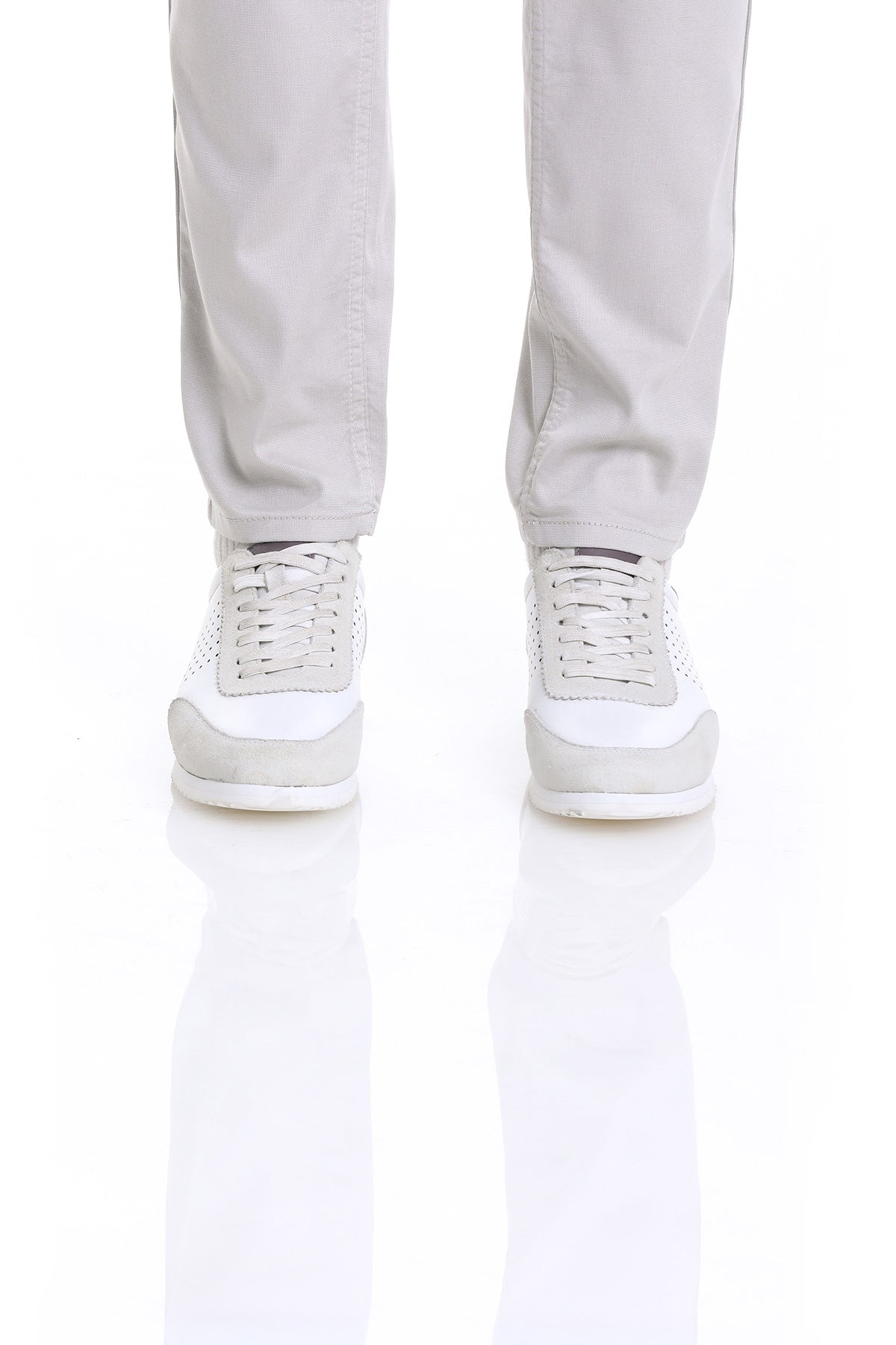 Lace-Up Leather White Sneakers - MIB