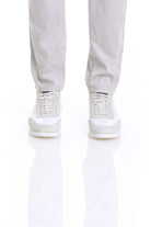 Lace-Up Leather White Sneakers - MIB