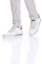 Lace-Up Leather White Sneakers - MIB