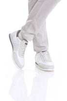 Lace-Up Leather White Sneakers - MIB