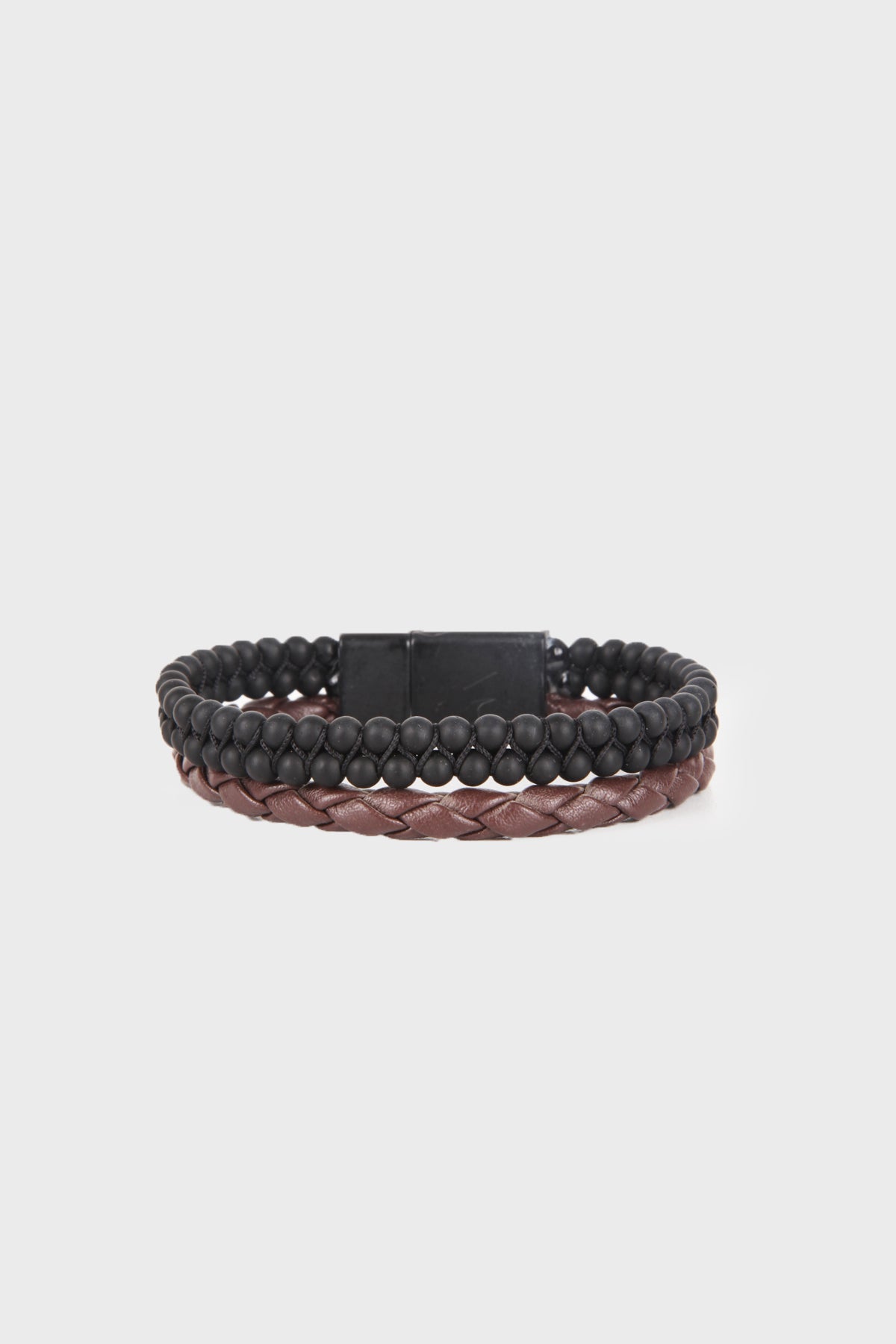 Leather Black - Brown Bracelet - MIB