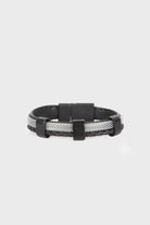 Leather Black - Gray Melange Bracelet - MIB