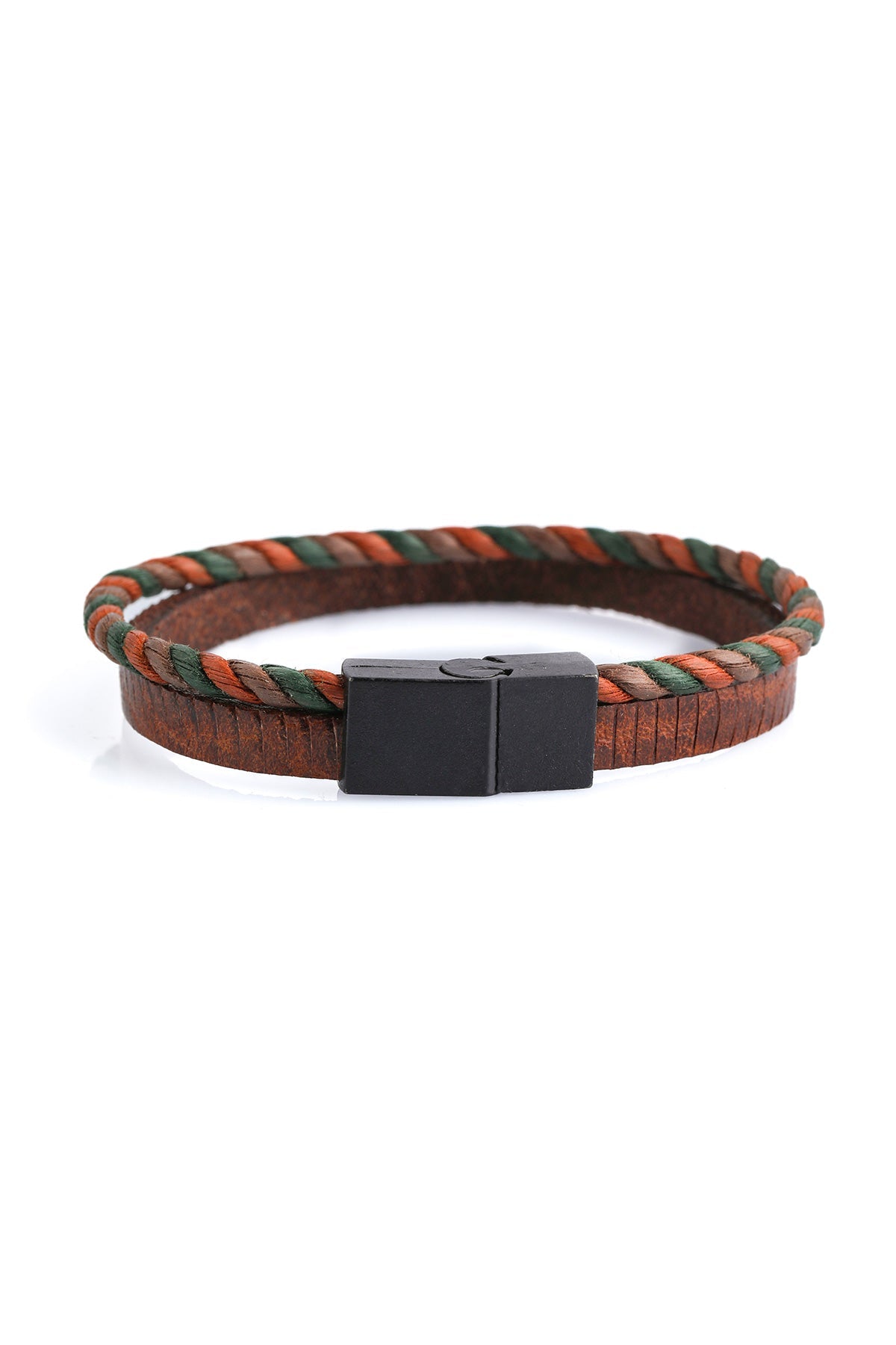 Leather Navy Bracelet Brown 2 - MIB