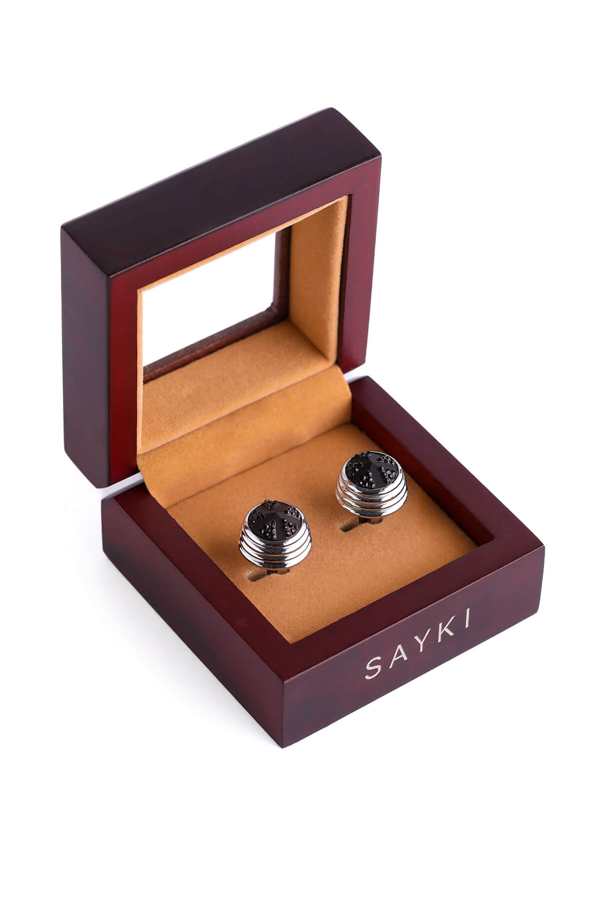 Natural Stone Layered Cufflinks - MIB