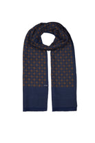 Navy - Gold Patterned Scarf - MIB