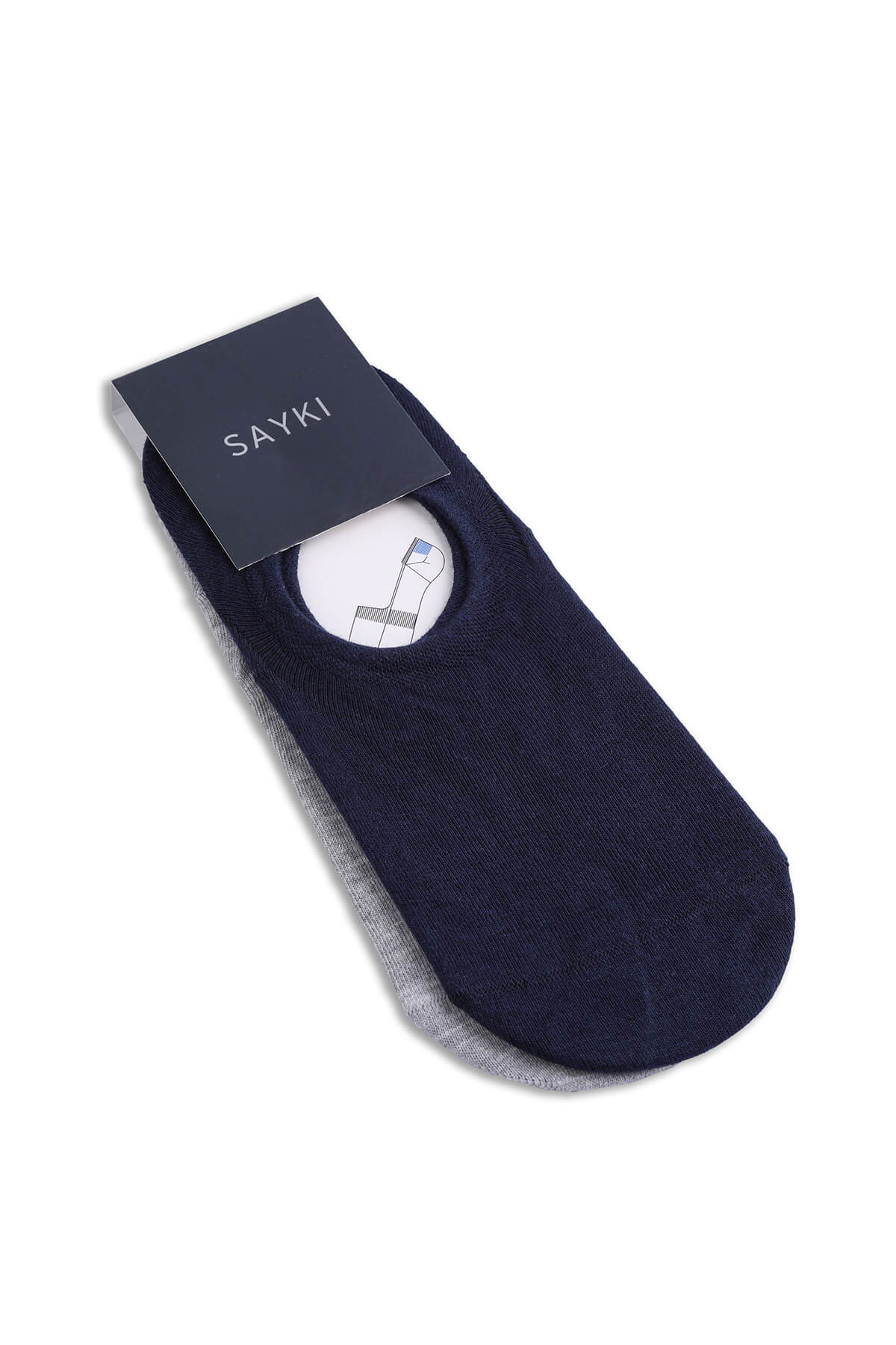 Navy & Gray No Show Cotton Socks - MIB