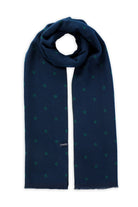 Navy - Green Dot Patterned Scarf - MIB