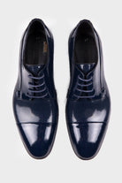 Navy Patent Leather Lace-Up Oxford Tuxedo Shoes - MIB