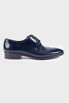 Navy Patent Leather Lace-Up Oxford Tuxedo Shoes - MIB