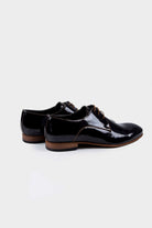 Patent Patent Leather Lace-Up Tuxedo Shoes Black Patent