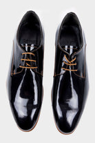 Patent Patent Leather Lace-Up Tuxedo Shoes Black Patent