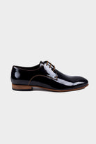 Patent Patent Leather Lace-Up Tuxedo Shoes Black Patent