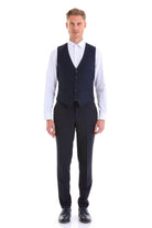 Navy Slim Fit Louis Vest Padded - SAYKI