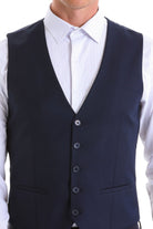 Navy Slim Fit Louis Vest Padded - SAYKI