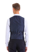 Navy Slim Fit Louis Vest Padded - SAYKI