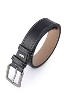 Navy Sport Stitched Faux Leather Belt - MIB