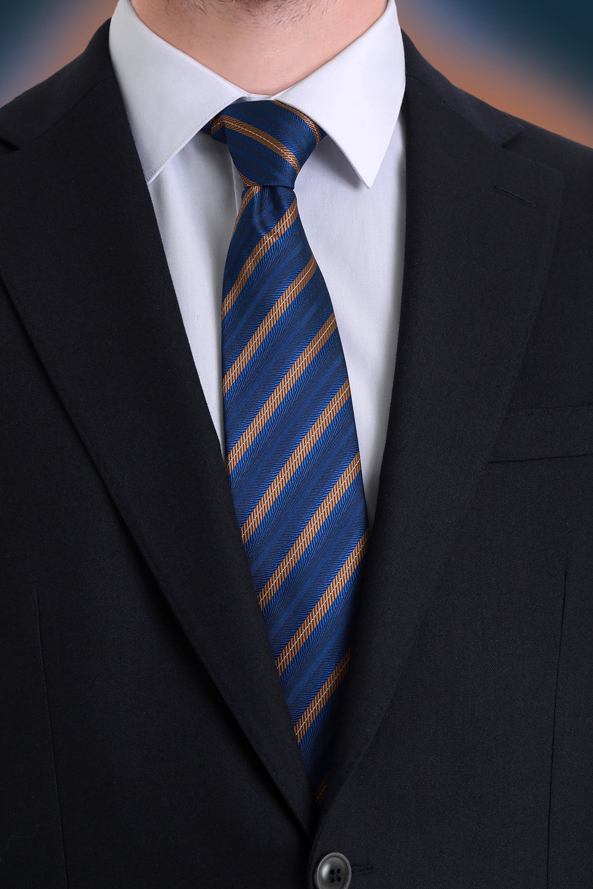 Navy Stripe Casual 2.75-inch Tie - MIB