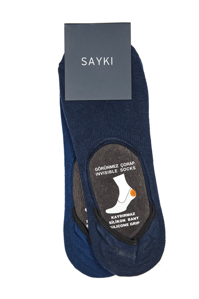 No Show Basic Cotton Navy-Gray Socks Navy-Indigo - MIB