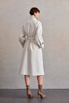 Oversize Michelle Belted Peak Lapel Coat - MIB