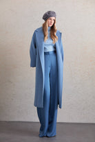 Oversize Michelle Belted Peak Lapel Coat - MIB