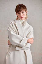 Oversize Michelle Belted Peak Lapel Coat - MIB