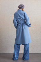 Oversize Michelle Belted Peak Lapel Coat - MIB