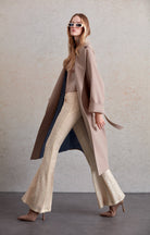 Oversize Michelle Belted Peak Lapel Coat - MIB