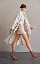 Oversize Michelle Belted Peak Lapel Coat - MIB