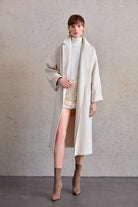 Oversize Michelle Belted Peak Lapel Coat - MIB