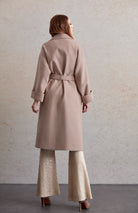 Oversize Michelle Belted Peak Lapel Coat - MIB