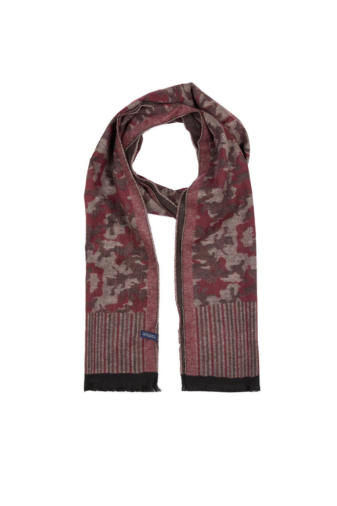 Patterned Black-Gray Scarf Gray - Burgundy 2 - MIB