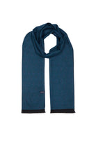 Patterned Black Scarf Navy-Green 3 - SAYKI