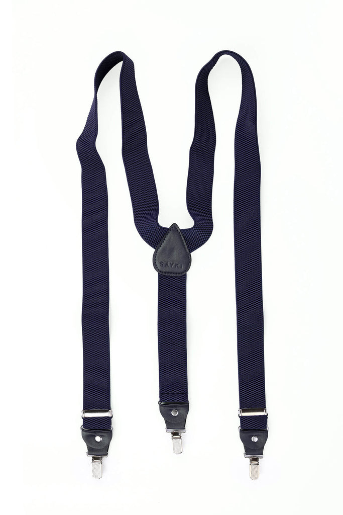 Patterned Black Suspenders - MIB