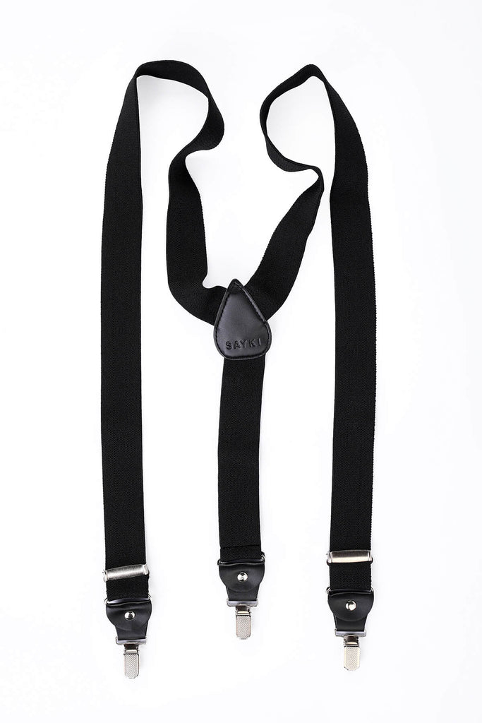 Patterned Black Suspenders - MIB