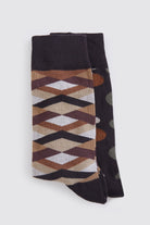 Patterned Cotton Brown - Brown Socks - MIB