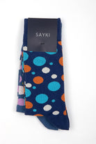 Patterned Cotton Navy - Indigo Socks - MIB