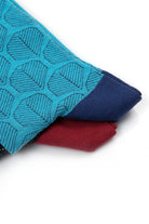 Patterned Cotton Navy - Turquoise Socks - MIB