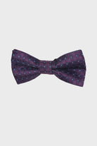 Patterned Navy Bow Tie Purple 5 - MIB