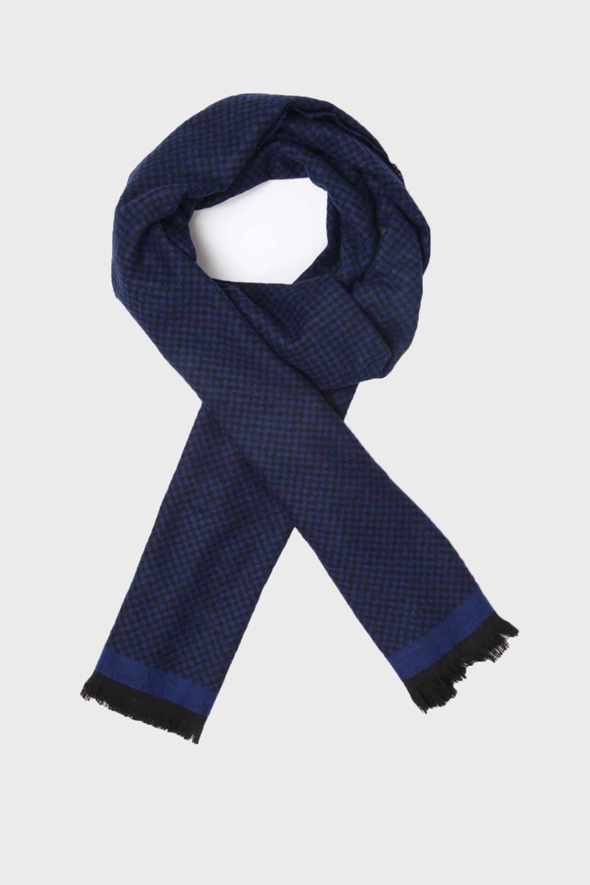 Patterned Navy - Brown Scarf Navy - Blue - MIB