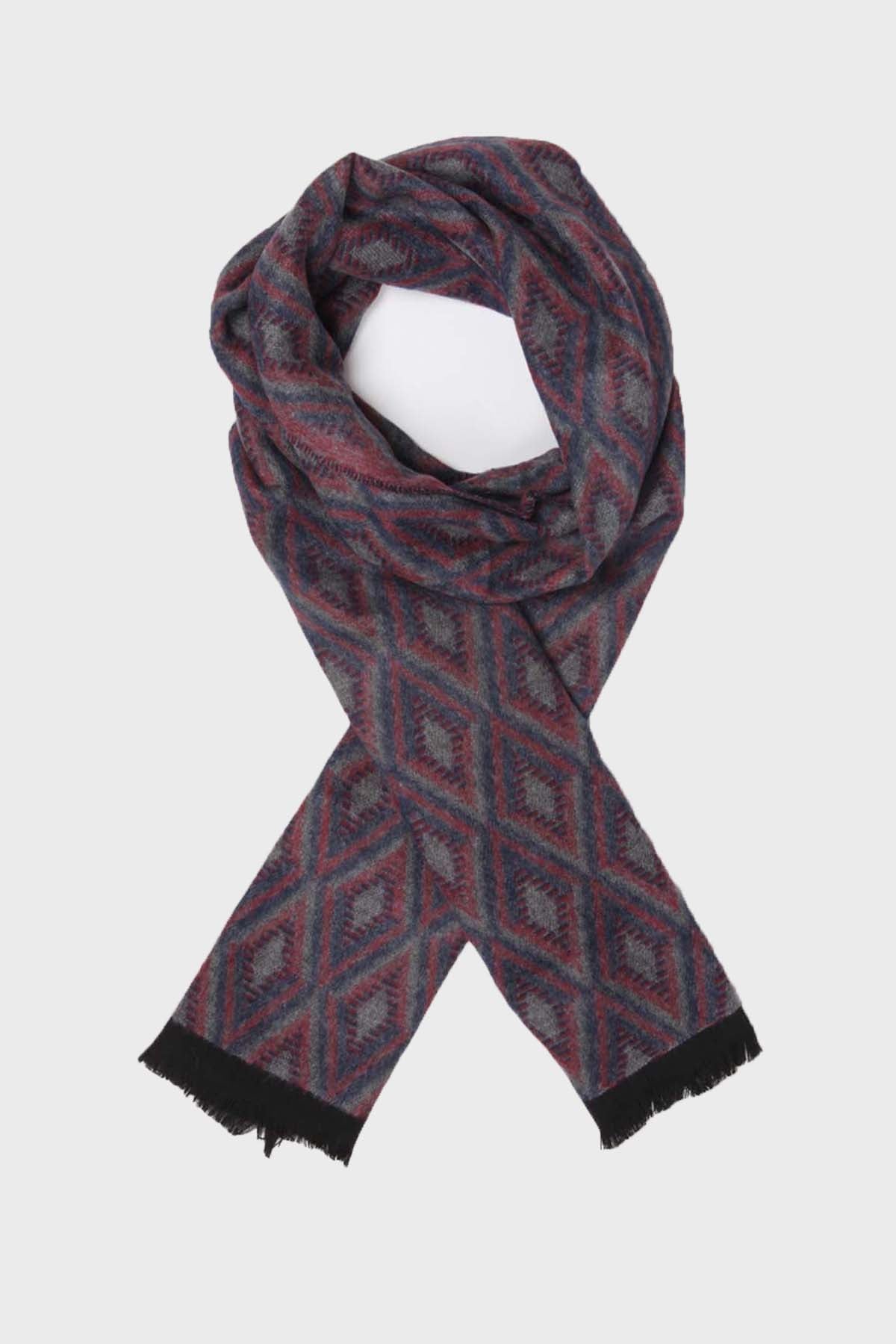 Patterned Navy - Brown Scarf Gray - Burgundy - MIB