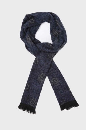 Patterned Navy - Brown Scarf Indigo-Navy 1 - MIB