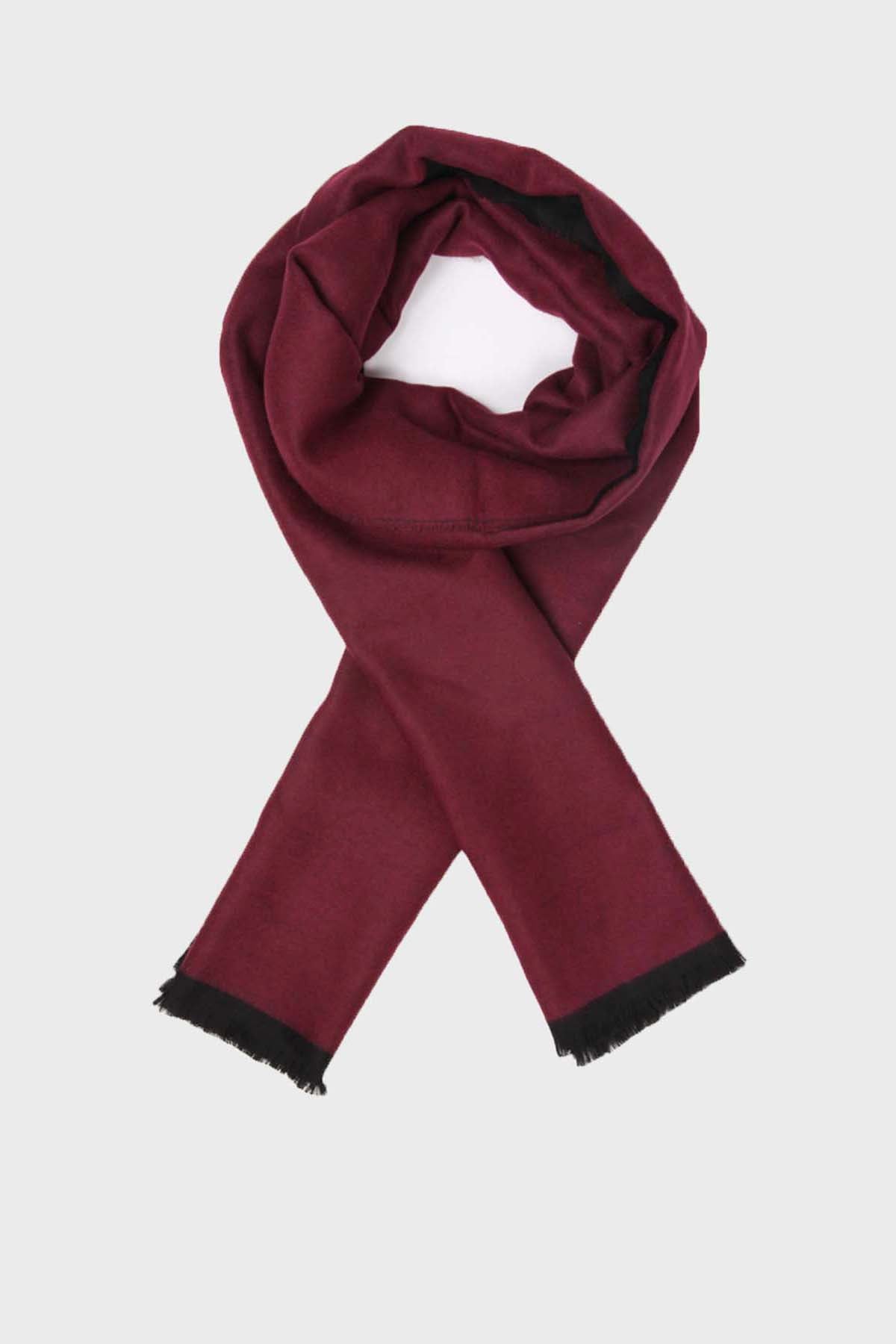 Plain Burgundy - Black Scarf Burgundy - Black - MIB