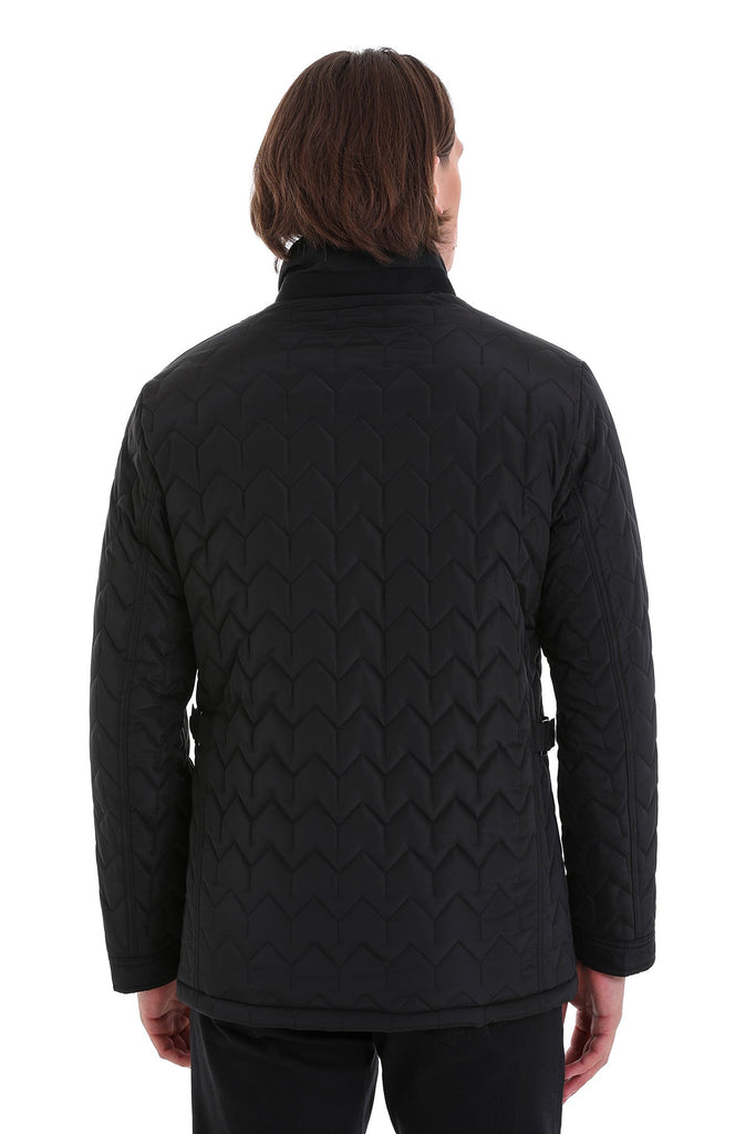 Polyester 1655 Stand Collar 100% Polyester Coat Black