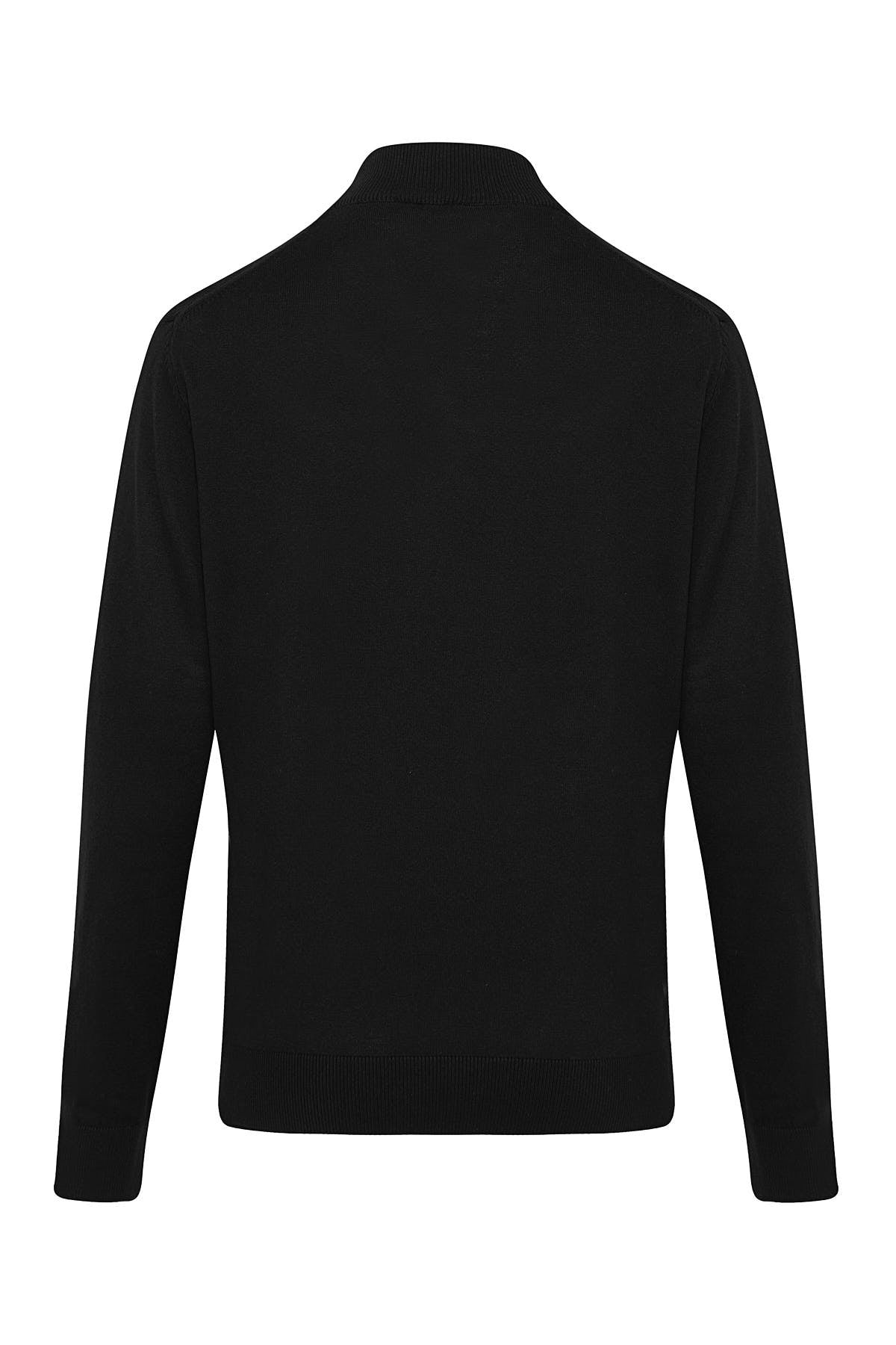 Regular Fit 100% Cotton Black Mock Neck Sweater - MIB