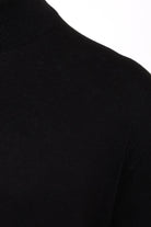 Regular Fit 100% Cotton Black Mock Neck Sweater - MIB