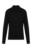 Regular Fit 100% Cotton Black Mock Neck Sweater - MIB