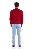 Regular Fit 100% Cotton Burgundy Mock Neck Sweater - MIB