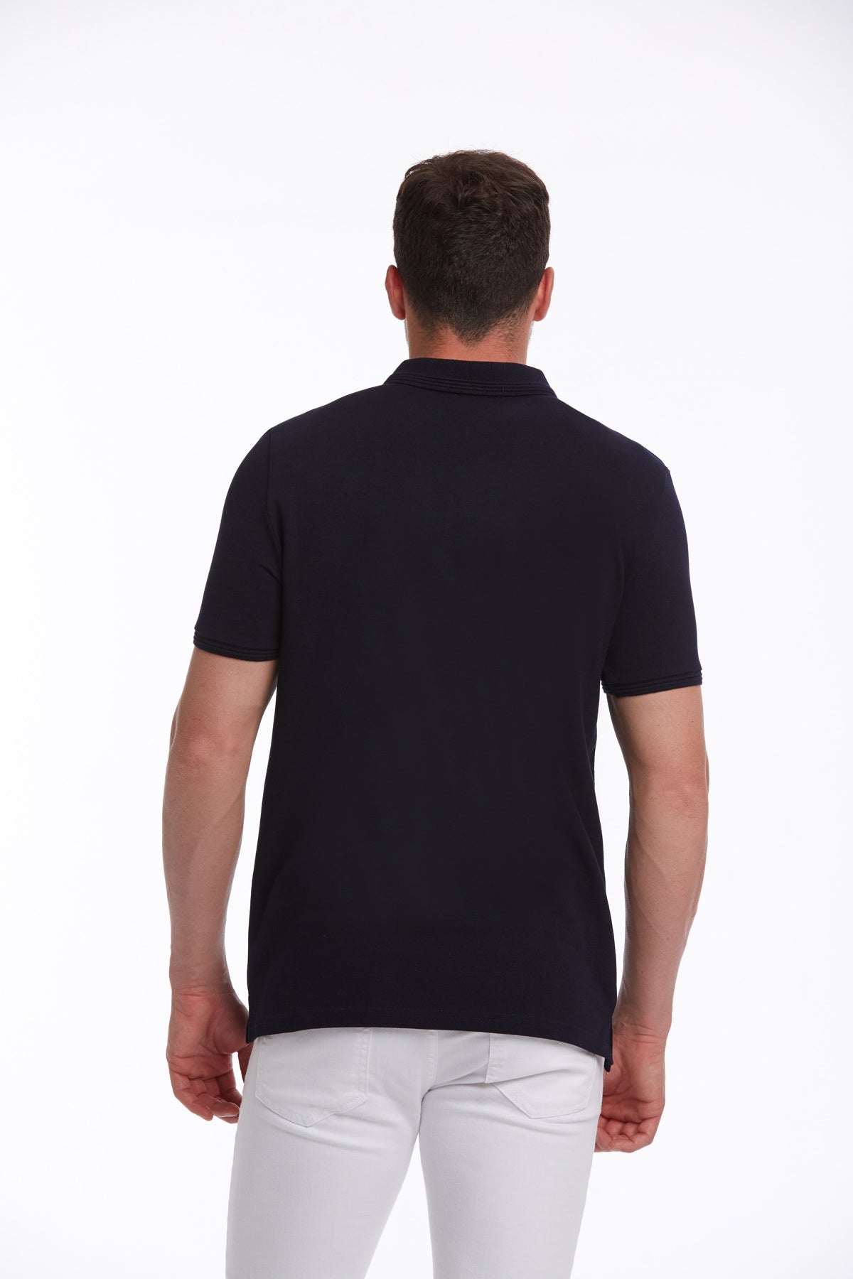 Regular Fit 100% Cotton Navy Basic Polo T-Shirt - MIB