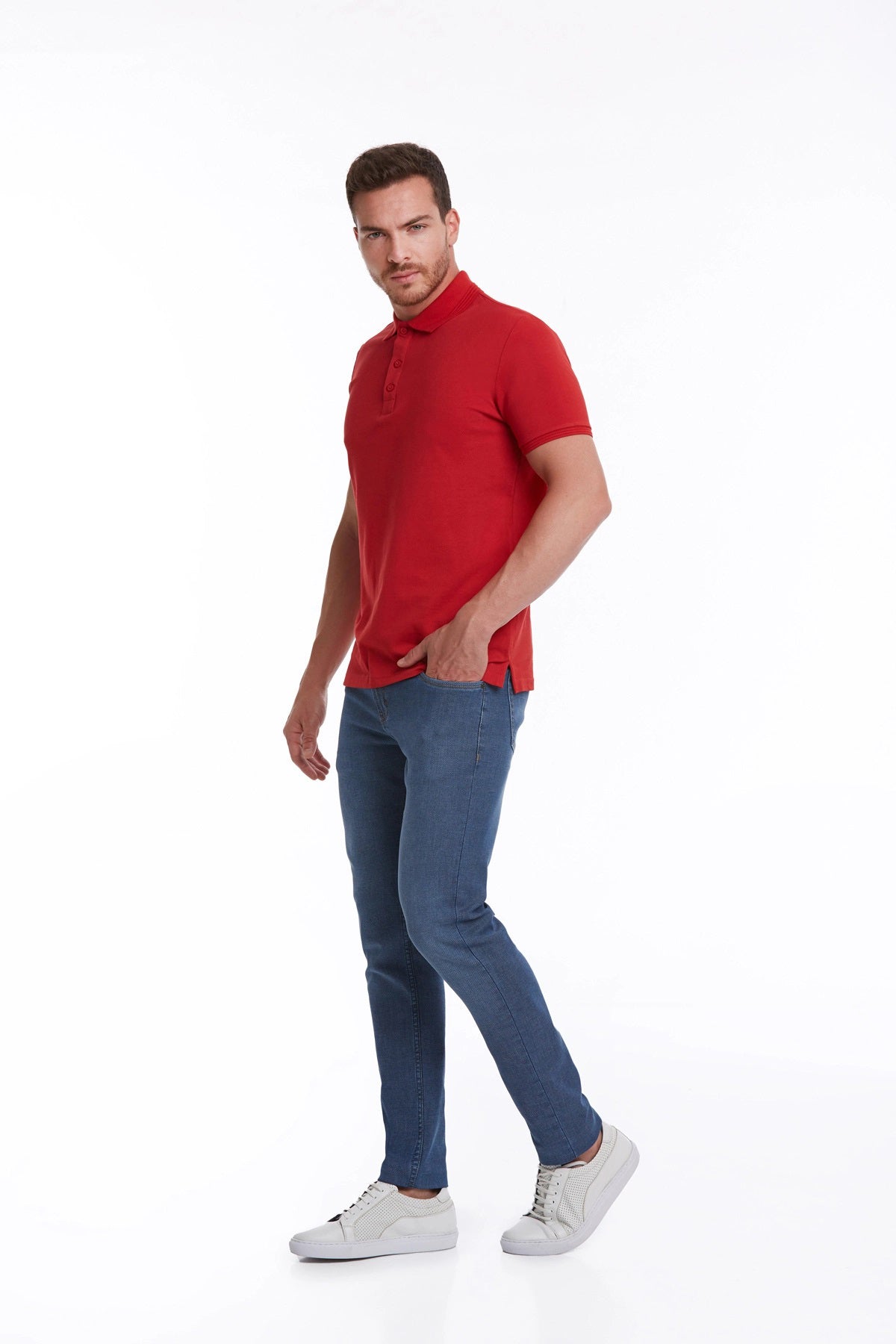 Regular Fit 100% Cotton Red Polo T-Shirt - MIB